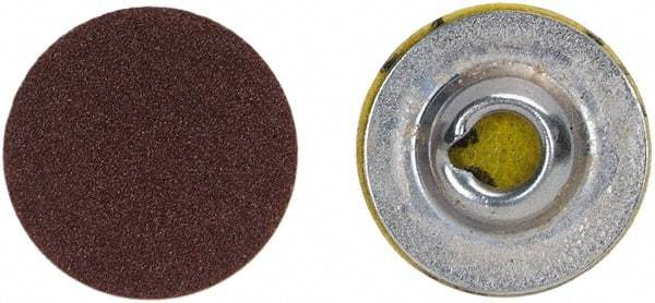 Merit Abrasives - 3/4" Disc Diam, 150 Grit, Aluminum Oxide Quick Change Disc - Type S Attaching System, Coated, Brown, 40,000 RPM, ALO Series - Apex Tool & Supply