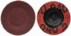 Merit Abrasives - 1" Disc Diam, 240 Grit, Aluminum Oxide Quick Change Disc - Type R Attaching System, Coated, Brown, 40,000 RPM, ALO Series - Apex Tool & Supply