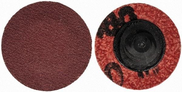 Merit Abrasives - 1" Disc Diam, 180 Grit, Aluminum Oxide Quick Change Disc - Type R Attaching System, Coated, Brown, 40,000 RPM, ALO Series - Apex Tool & Supply