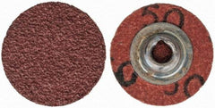 Merit Abrasives - 1" Disc Diam, 50 Grit, Aluminum Oxide Quick Change Disc - Type S Attaching System, Coated, Brown, 40,000 RPM, ALO Series - Apex Tool & Supply
