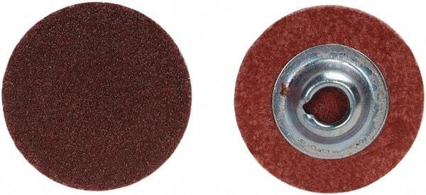 Merit Abrasives - 1-1/2" Disc Diam, 50 Grit, Aluminum Oxide Quick Change Disc - Type S Attaching System, Coated, Brown, 30,000 RPM, ALO Series - Apex Tool & Supply