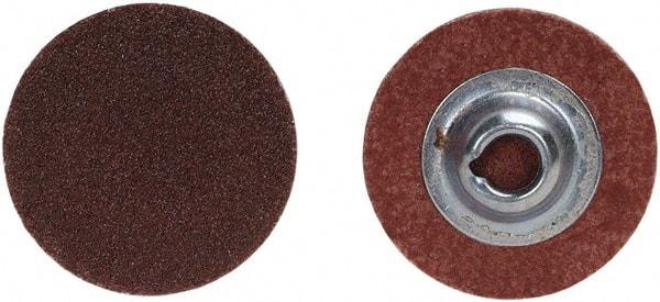 Merit Abrasives - 4" Disc Diam, 80 Grit, Aluminum Oxide Quick Change Disc - Type S Attaching System, Coated, Brown, 12,000 RPM, ALO Series - Apex Tool & Supply