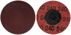 Merit Abrasives - 2" Disc Diam, 240 Grit, Aluminum Oxide Quick Change Disc - Type P Attaching System, Coated, Brown, 30,000 RPM, ALO Series - Apex Tool & Supply