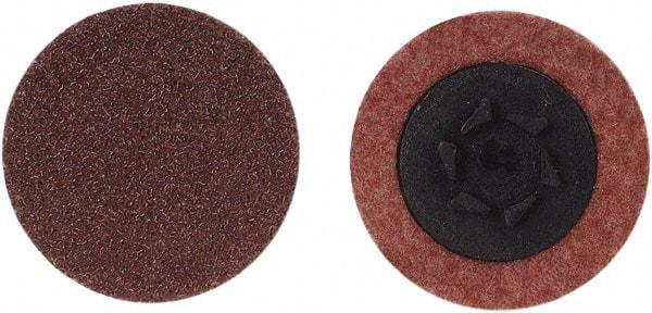 Merit Abrasives - 2" Disc Diam, 60 Grit, Aluminum Oxide Quick Change Disc - Type P Attaching System, Coated, Brown, 30,000 RPM, ALO Series - Apex Tool & Supply