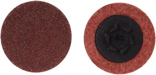 Merit Abrasives - 1-1/2" Disc Diam, 24 Grit, Aluminum Oxide Quick Change Disc - Type P Attaching System, Coated, Brown, 30,000 RPM, ALO Series - Apex Tool & Supply