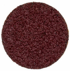 Merit Abrasives - 3/4" Disc Diam, 50 Grit, Aluminum Oxide Quick Change Disc - Type P Attaching System, Coated, Brown, 40,000 RPM, ALO Series - Apex Tool & Supply