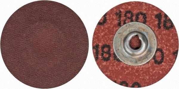 Merit Abrasives - 1-1/2" Disc Diam, 180 Grit, Aluminum Oxide Quick Change Disc - Type S Attaching System, Coated, Brown, 30,000 RPM, ALO Series - Apex Tool & Supply
