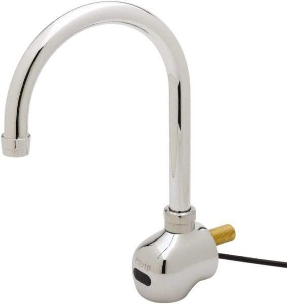 T&S Brass - Wall Mount Electronic User Adjustable Temperature Control Mixer Faucet - Powered by 120 Volt AC/DC, Gooseneck Spout, 6-3/8" Mounting Centers - Apex Tool & Supply