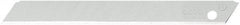 Olfa - 10 Piece Steel Utility Knife Blade - 80mm OAL, 3-5/32" Blade Length, 0.02" Blade Thickness - Apex Tool & Supply