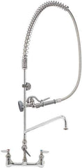 T&S Brass - Riser with Spring Guide, 2 Way Design, Wall Mount, Wall Pre Rinse Faucet Assembly - Lever Handle - Apex Tool & Supply