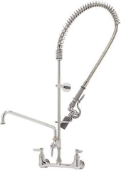 T&S Brass - Riser with Spring Guide, 2 Way Design, Wall Mount, Wall Pre Rinse Faucet Assembly - Lever Handle - Apex Tool & Supply