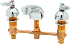 T&S Brass - Lever Handle, Deck Mounted Bathroom Faucet - Two Handle, No Drain, Standard Spout - Apex Tool & Supply