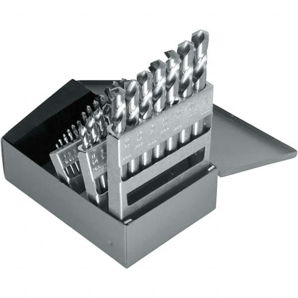Chicago-Latrobe - 1/16 to 1/2", 118° Point, Bright Finish, High Speed Steel Screw Machine Length Drill Bit Set - Apex Tool & Supply