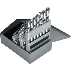 Chicago-Latrobe - 1/16 to 1/2", 118° Point, Bright Finish, High Speed Steel Screw Machine Length Drill Bit Set - Apex Tool & Supply