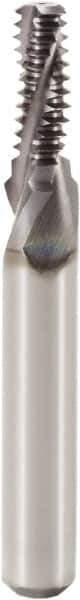 Seco - 3/8-16 UNC, 0.289" Cutting Diam, 3 Flute, Solid Carbide Helical Flute Thread Mill - Internal Thread, 0.78" LOC, 2.913" OAL, 10mm Shank Diam - Apex Tool & Supply