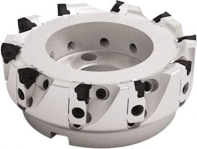 Seco - 8 Inserts, 200mm Cut Diam, 60mm Arbor Diam, 7.5mm Max Depth of Cut, Indexable Square-Shoulder Face Mill - 93° Lead Angle, 63mm High, XNEX 0806 Insert Compatibility - Apex Tool & Supply