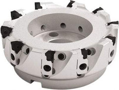 Seco - 10 Inserts, 160mm Cut Diam, 40mm Arbor Diam, 7.5mm Max Depth of Cut, Indexable Square-Shoulder Face Mill - 93° Lead Angle, 63mm High, XNEX 0806 Insert Compatibility - Apex Tool & Supply