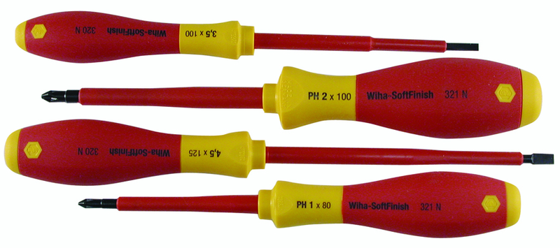 Insulated Slotted Screwdriver 3.5 & 4.5mm & Phillips # 1 & # 2. 4 Piece Set - Apex Tool & Supply