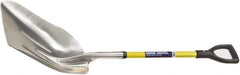 Ability One - 19" High x 15-1/4" Wide Round Steel Shovel - 29" Long Fiberglass Straight Handle - Apex Tool & Supply