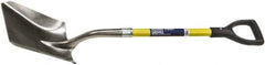 Ability One - 11-1/2" High x 9-1/2" Wide Square Steel Shovel - 29" Long Fiberglass Straight Handle - Apex Tool & Supply