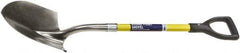 Ability One - 12" High x 9" Wide Round Steel Shovel - 29" Long Fiberglass Straight Handle - Apex Tool & Supply