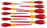 Insulated Slotted Screwdriver 2.0; 2.5; 3.0; 3.5; 4.5; 6.5mm & Phillips #0; 1; 2; 3. 10 Piece Set - Apex Tool & Supply