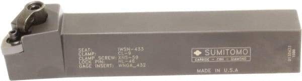 Sumitomo - MWLN, Right Hand Cut, -5° Lead Angle, 1" Shank Height x 1" Shank Width, Negative Rake Indexable Turning Toolholder - 5" OAL, WNMG 432 Insert Compatibility, Series Multi-Option - Apex Tool & Supply