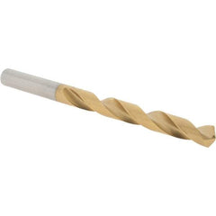 Guhring - 25/64" 118° High Speed Steel Jobber Drill - TiN Finish, Right Hand Cut, Spiral Flute, Straight Shank, 133mm OAL, Standard Point - Apex Tool & Supply