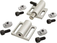 80/20 Inc. - 89mm Long x 38mm Wide x 0.66mm High, Deadbolt Latch with Side Latch - Aluminum Body with Stainless Steel Bolt, Spring & Handle, with Clear Anodized Finish - Apex Tool & Supply