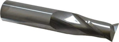 SGS - 3/4", 1-1/2" LOC, 3/4" Shank Diam, 4" OAL, 2 Flute, Solid Carbide Square End Mill - Single End, Uncoated, Spiral Flute, 30° Helix, Centercutting, Right Hand Cut, Right Hand Flute, Series 3 - Apex Tool & Supply