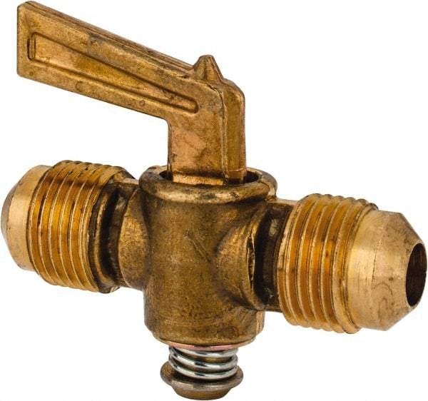 Parker - 3/8" Tube, Flare to Flare Drain Cock & Shutoff Valve - 30 Max psi - Apex Tool & Supply