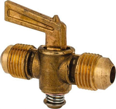 Parker - 3/8" Tube, Flare to Flare Drain Cock & Shutoff Valve - 30 Max psi - Apex Tool & Supply