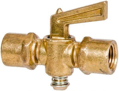 Parker - 1/4" Tube, Compression Pipe to Compression Pipe Drain Cock & Shutoff Valve - 1/4-18 Thread, 30 Max psi - Apex Tool & Supply