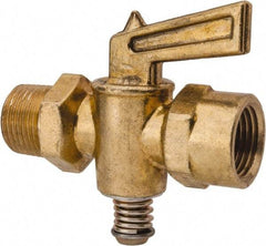 Parker - 3/8" Pipe, Female Pipe to Male Pipe Drain Cock & Shutoff Valve - 3/8-18 Thread, 30 Max psi - Apex Tool & Supply