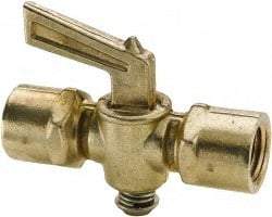 Parker - 1/4" Pipe, Female Pipe to Female Pipe Drain Cock & Shutoff Valve - 1/4-18 Thread, 30 Max psi - Apex Tool & Supply