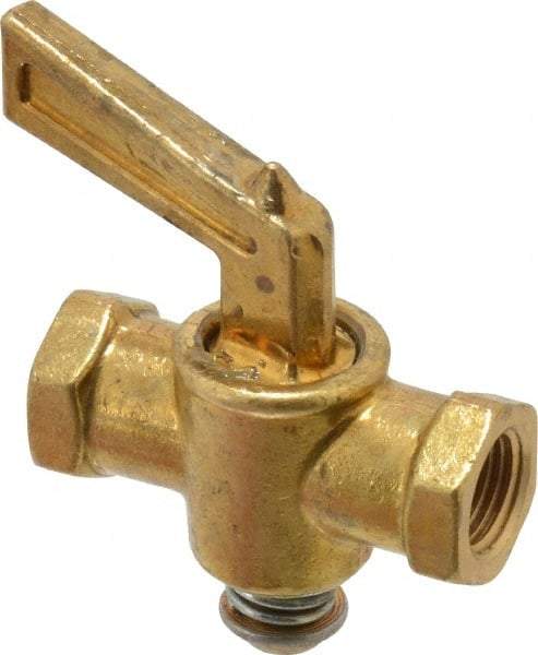 Parker - 1/8" Pipe, Female Pipe to Female Pipe Drain Cock & Shutoff Valve - 1/8-27 Thread, 30 Max psi - Apex Tool & Supply