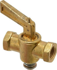 Parker - 1/8" Pipe, Female Pipe to Female Pipe Drain Cock & Shutoff Valve - 1/8-27 Thread, 30 Max psi - Apex Tool & Supply