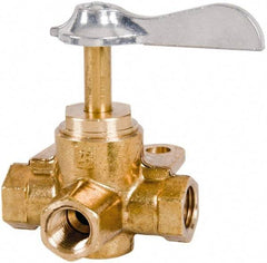 Parker - 1/4" Pipe, Female Pipe Drain Cock & Shutoff Valve - 1/4-18 Thread, 30 Max psi - Apex Tool & Supply