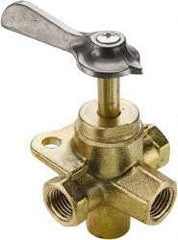 Parker - 1/4" Pipe, Female Pipe Drain Cock & Shutoff Valve - 1/4-18 Thread, 30 Max psi - Apex Tool & Supply