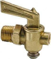 Parker - 1/4" Pipe, Male Pipe Drain Cock & Shutoff Valve - 1/4-18 Thread, 150 Max psi - Apex Tool & Supply