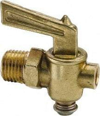 Parker - 1/4" Pipe, Male Pipe Drain Cock & Shutoff Valve - 1/4-18 Thread, 150 Max psi - Apex Tool & Supply