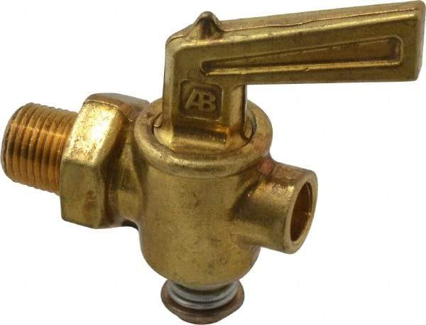 Parker - 1/8" Pipe, Male Pipe Drain Cock & Shutoff Valve - 1/8-27 Thread, 150 Max psi - Apex Tool & Supply