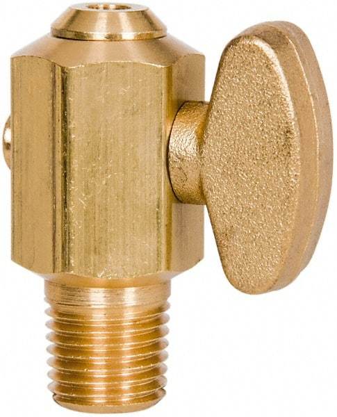 Parker - 1/4" Pipe, Male Pipe Drain Cock & Shutoff Valve - 1/4-18 Thread, 150 Max psi - Apex Tool & Supply