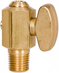 Parker - 1/4" Pipe, Male Pipe Drain Cock & Shutoff Valve - 1/4-18 Thread, 150 Max psi - Apex Tool & Supply