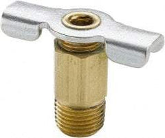 Parker - 1/8" Pipe, Internal Seal Drain Cock & Shutoff Valve - 1/8-27 Thread, 150 Max psi - Apex Tool & Supply