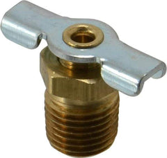 Parker - 1/4" Pipe, Internal Seal Drain Cock & Shutoff Valve - 1/4-18 Thread, 150 Max psi - Apex Tool & Supply