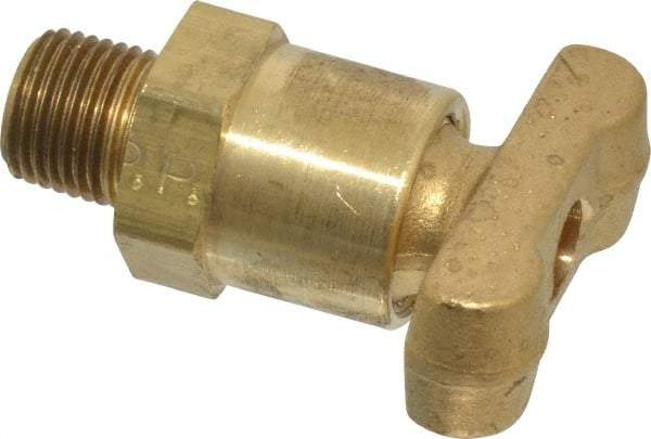 Parker - 1/8" Pipe, Male Pipe Drain Cock & Shutoff Valve - 1/8-27 Thread, 150 Max psi - Apex Tool & Supply