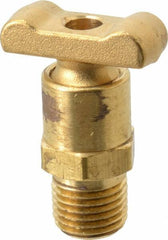 Parker - 1/4" Pipe, Male Pipe Drain Cock & Shutoff Valve - 1/4-18 Thread, 150 Max psi - Apex Tool & Supply