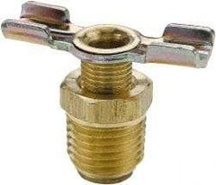 Parker - 3/8" Pipe, External Seal Drain Cock & Shutoff Valve - 3/8-18 Thread, 150 Max psi - Apex Tool & Supply