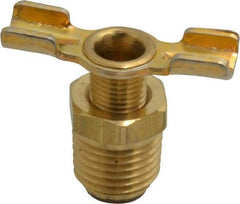 Parker - 1/4" Pipe, External Seal Drain Cock & Shutoff Valve - 1/4-18 Thread, 150 Max psi - Apex Tool & Supply